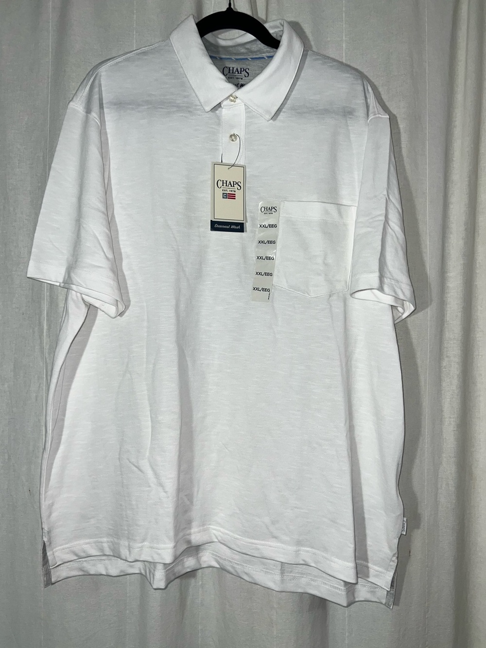 Chaps Men's White Pocket Polo